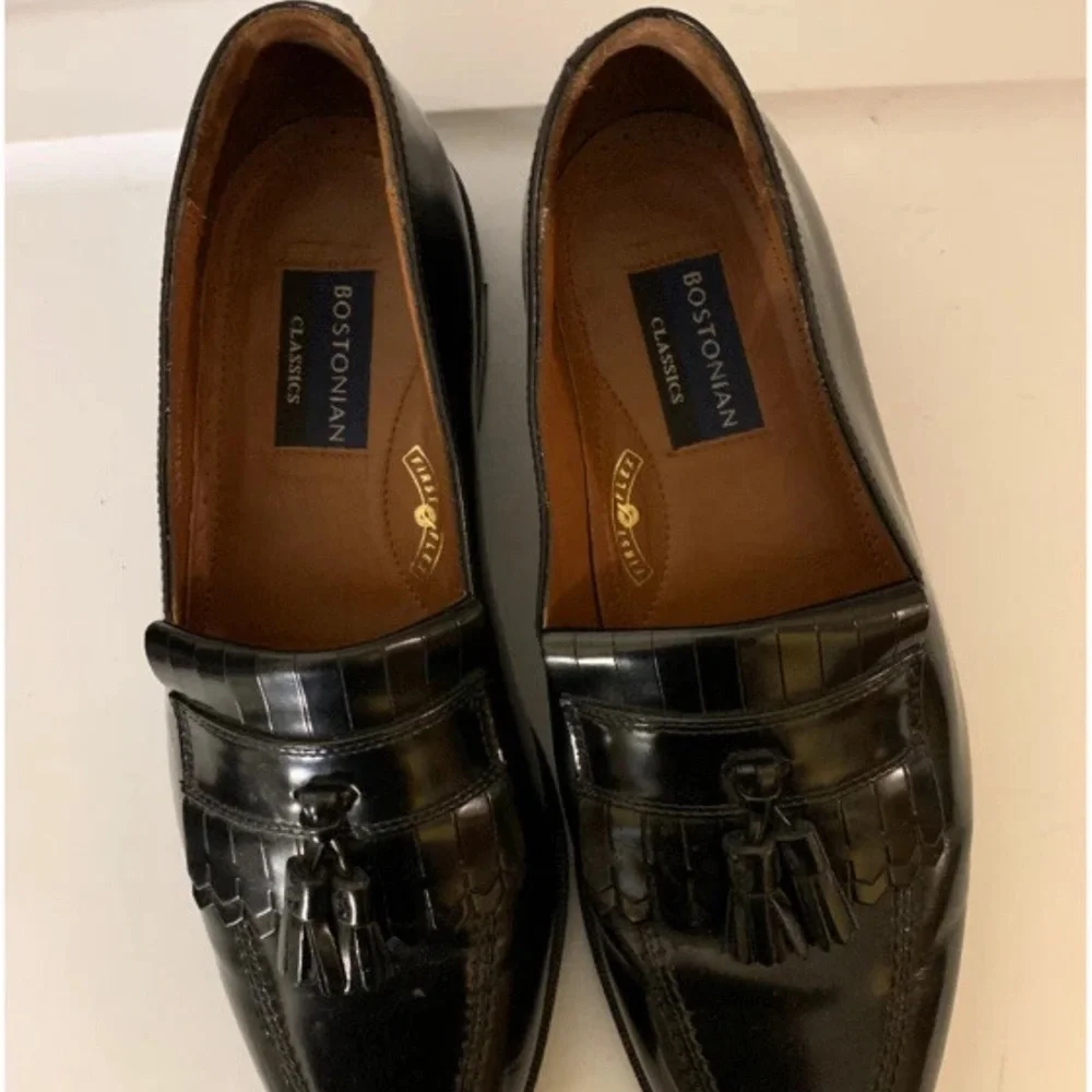 Bostonian mens‎ sz 10M Evanston Classic Black Tassel kiltie Loafers